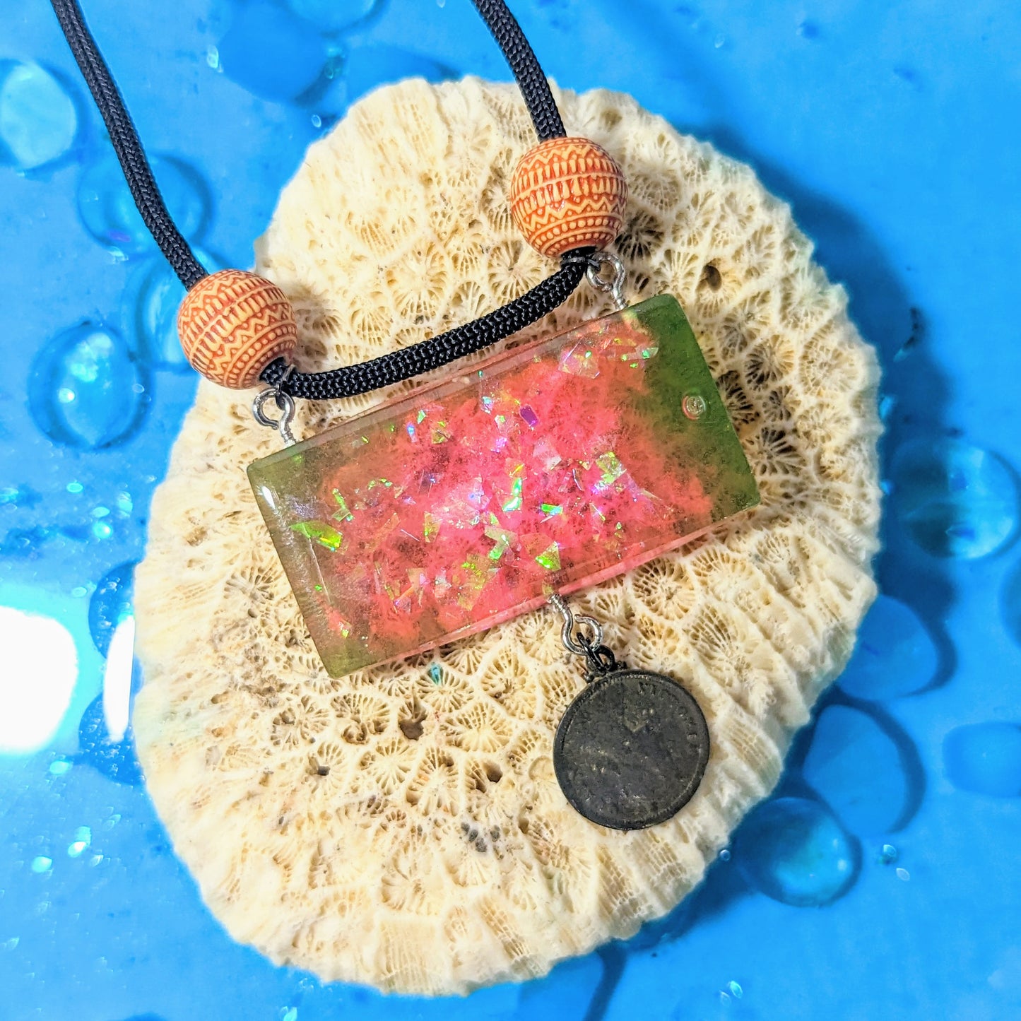 Copper Coin Square Pendant