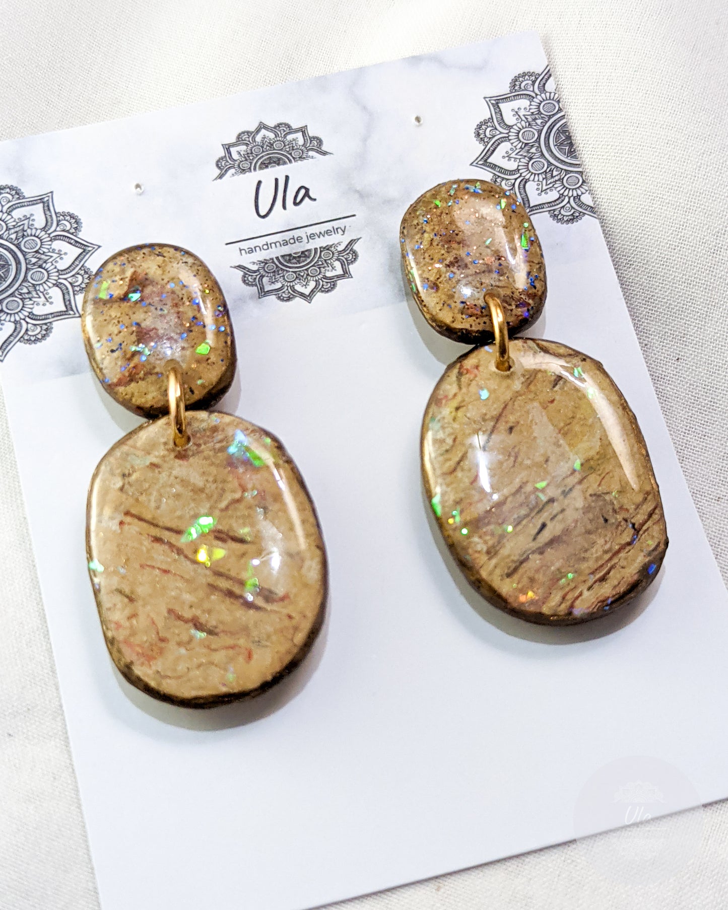 Bianca Dangle Earrings Tan