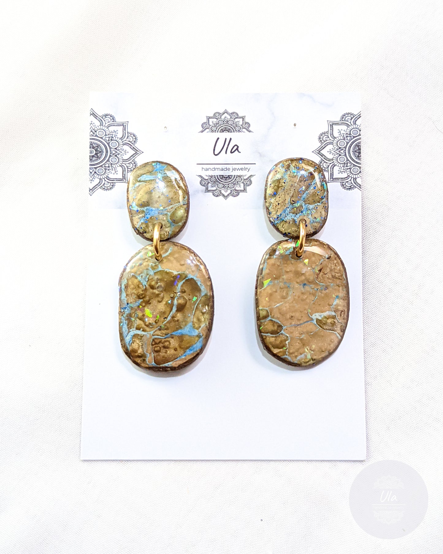 Bianca Dangle Earrings Azure Tan