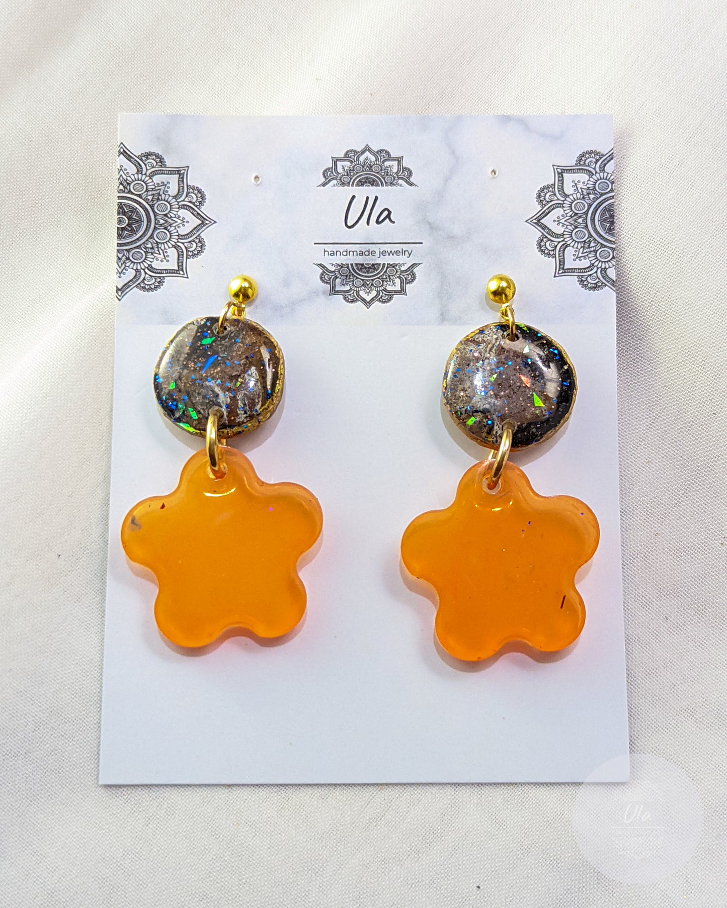 Tatiana Dangle Earrings Neon Orange