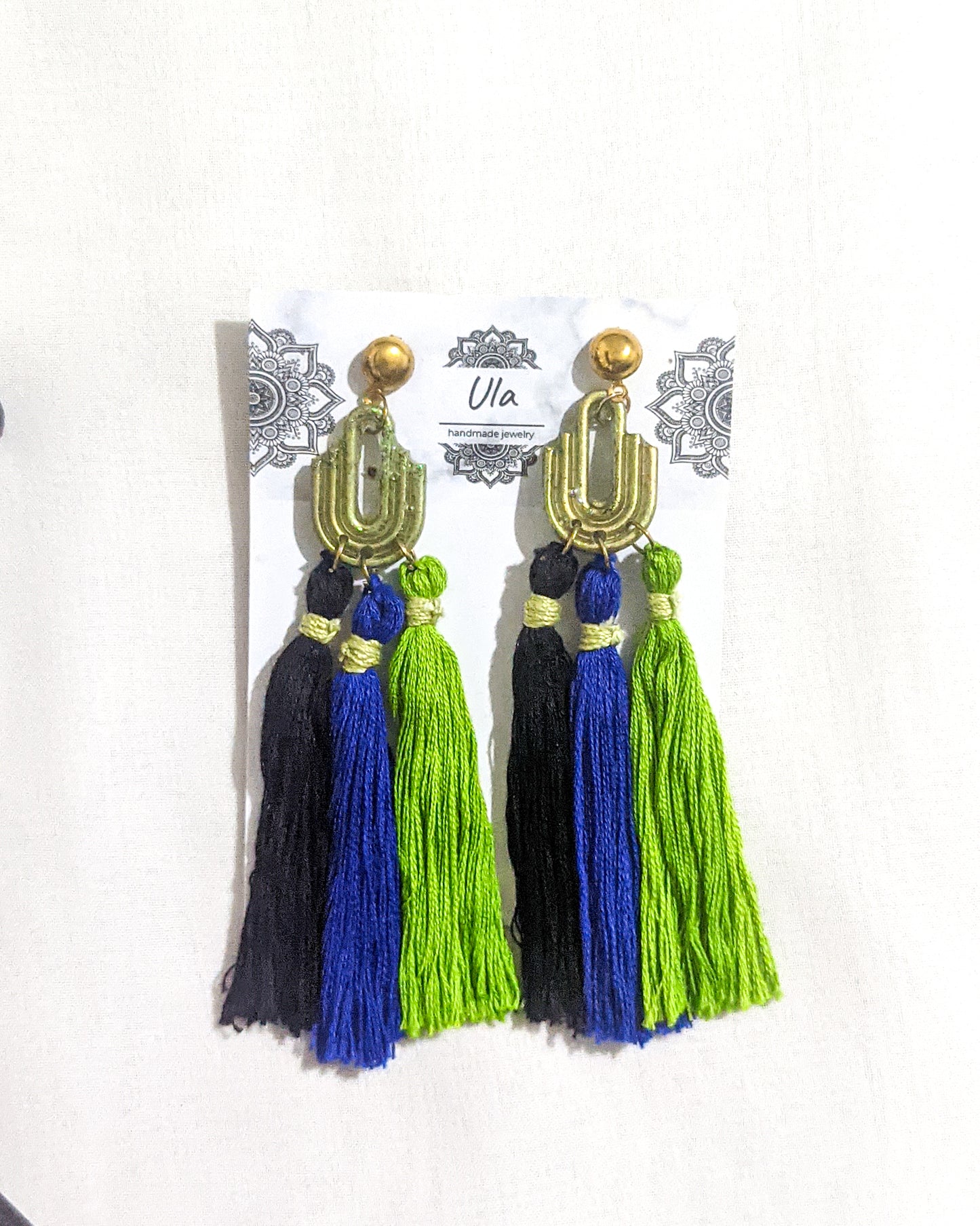Peacock Tassle Earrings