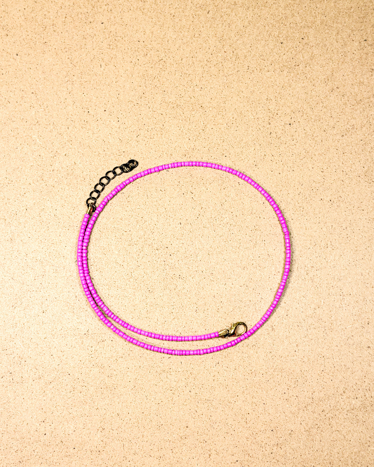 Fuchsia Mono Seed Bead Necklace