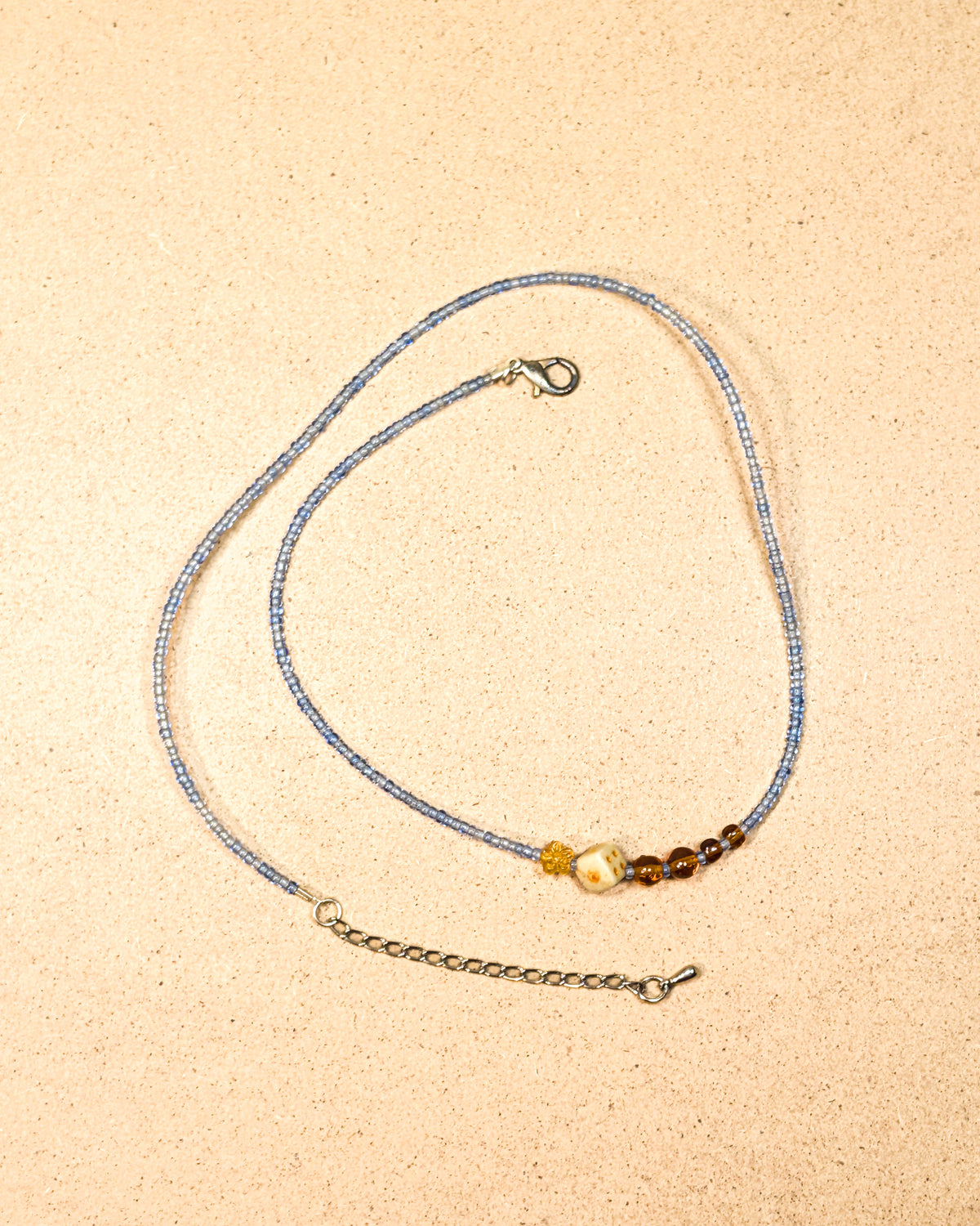 Periwinkle Sands Seed Bead Necklace