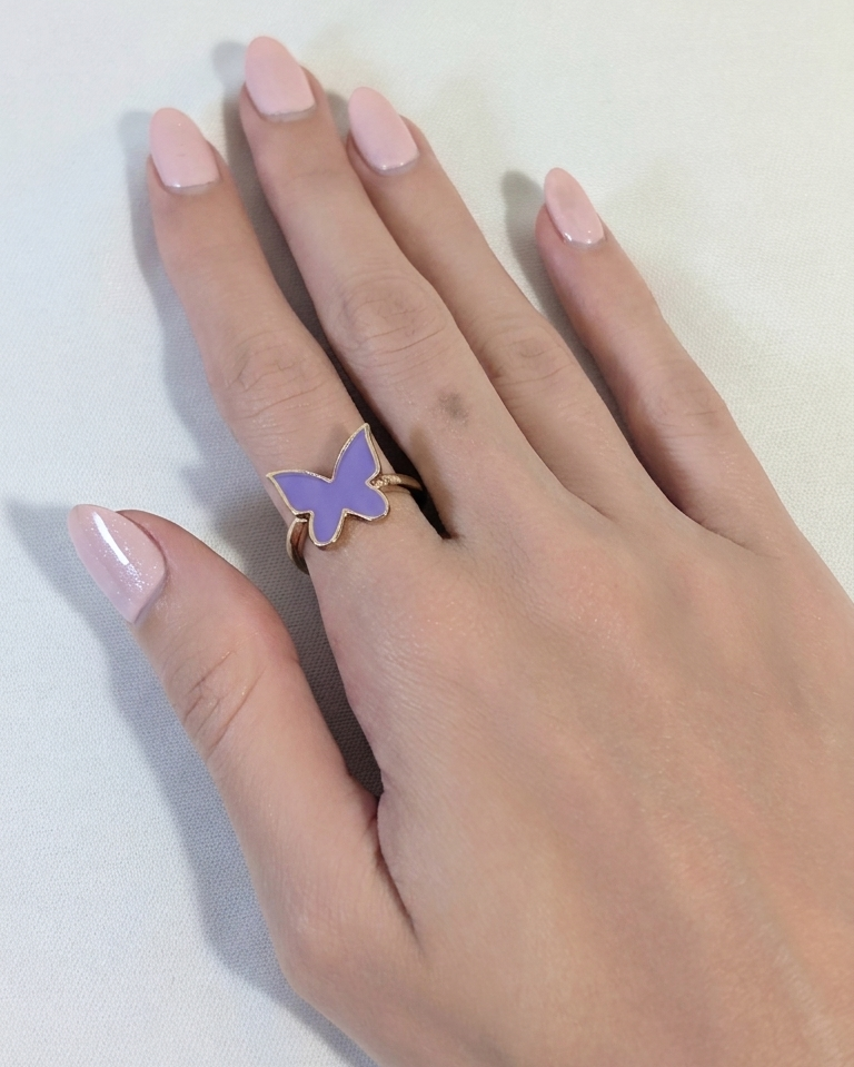 Lilac Butterfly Ring