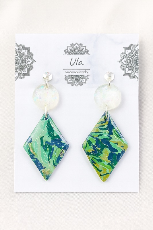 Nora Dangle Earrings Green