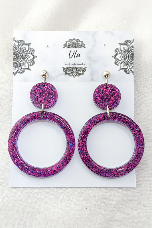Katerina Dangle Earrings Purple