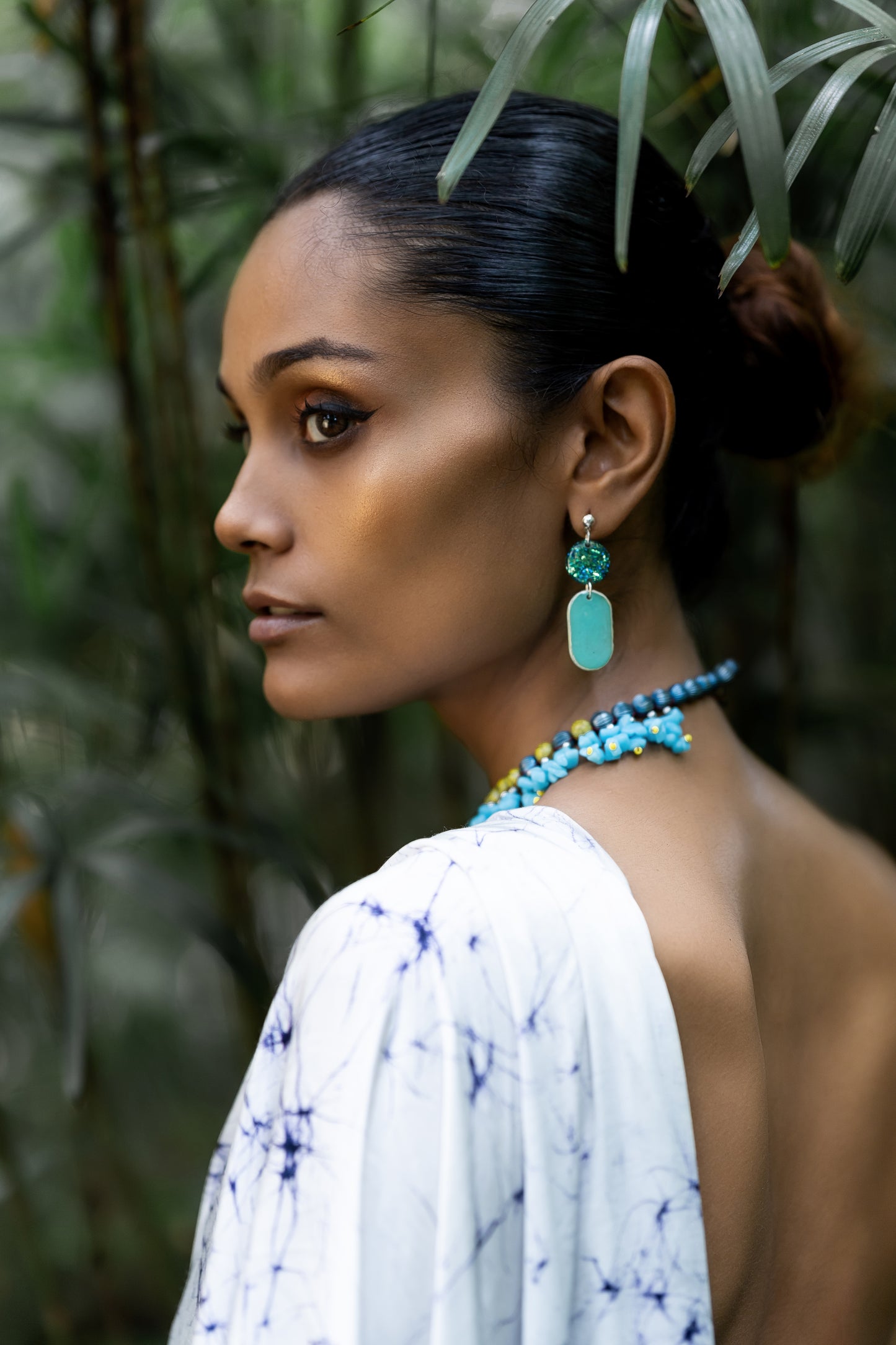 Cyan Celeste Fringe Necklace