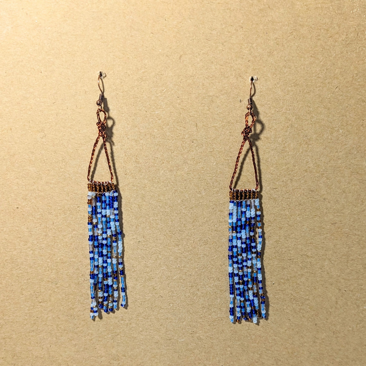 Azure Breeze Beaded Fringe Earrings