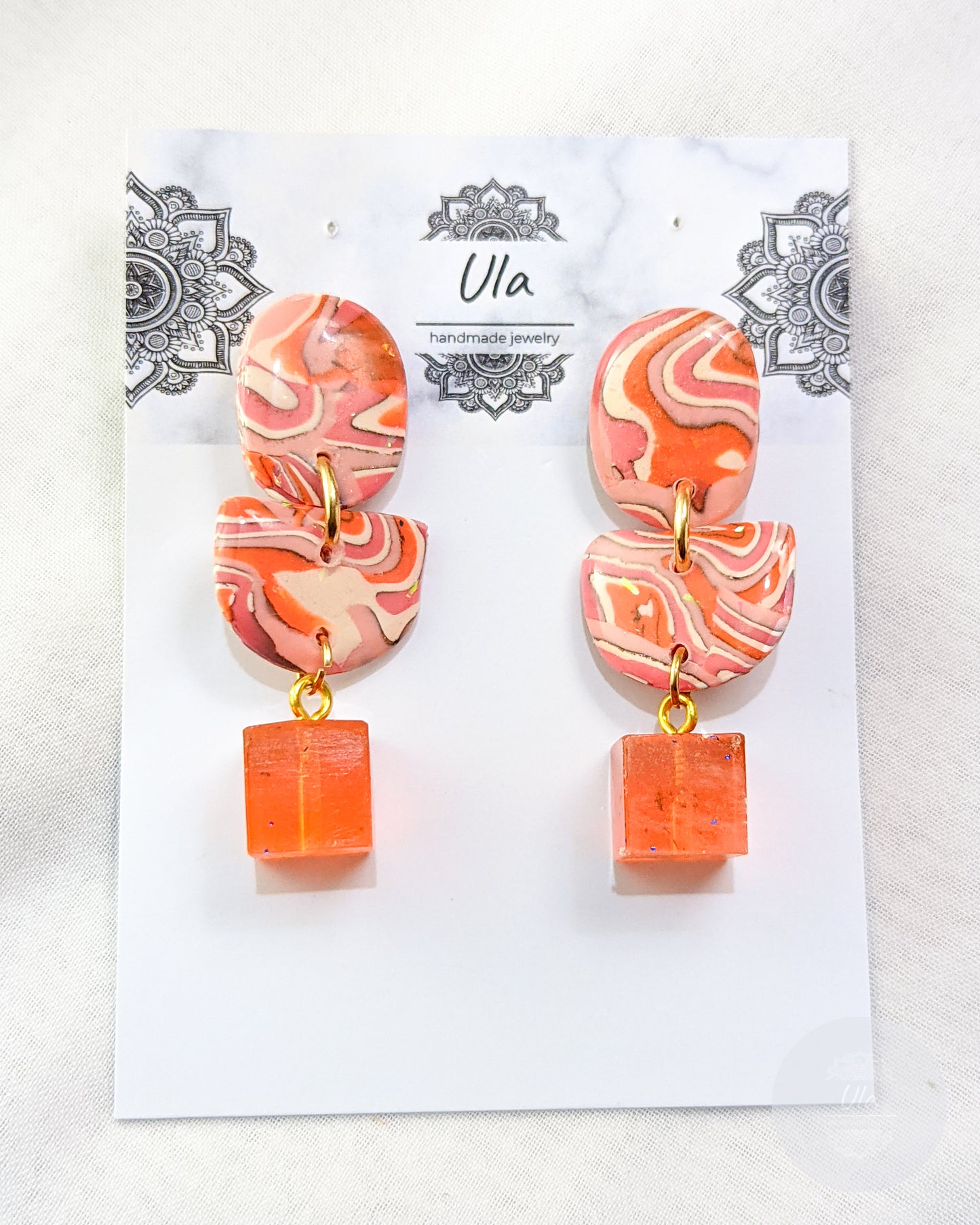 Kira Dangle Earrings Coral