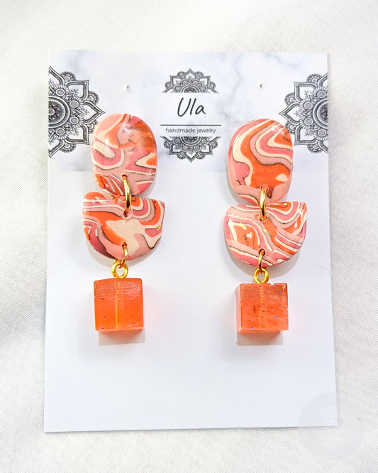 Kira Dangle Earrings Coral