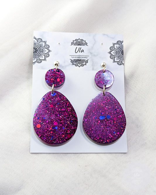 Elise Dangle Earrings Purple