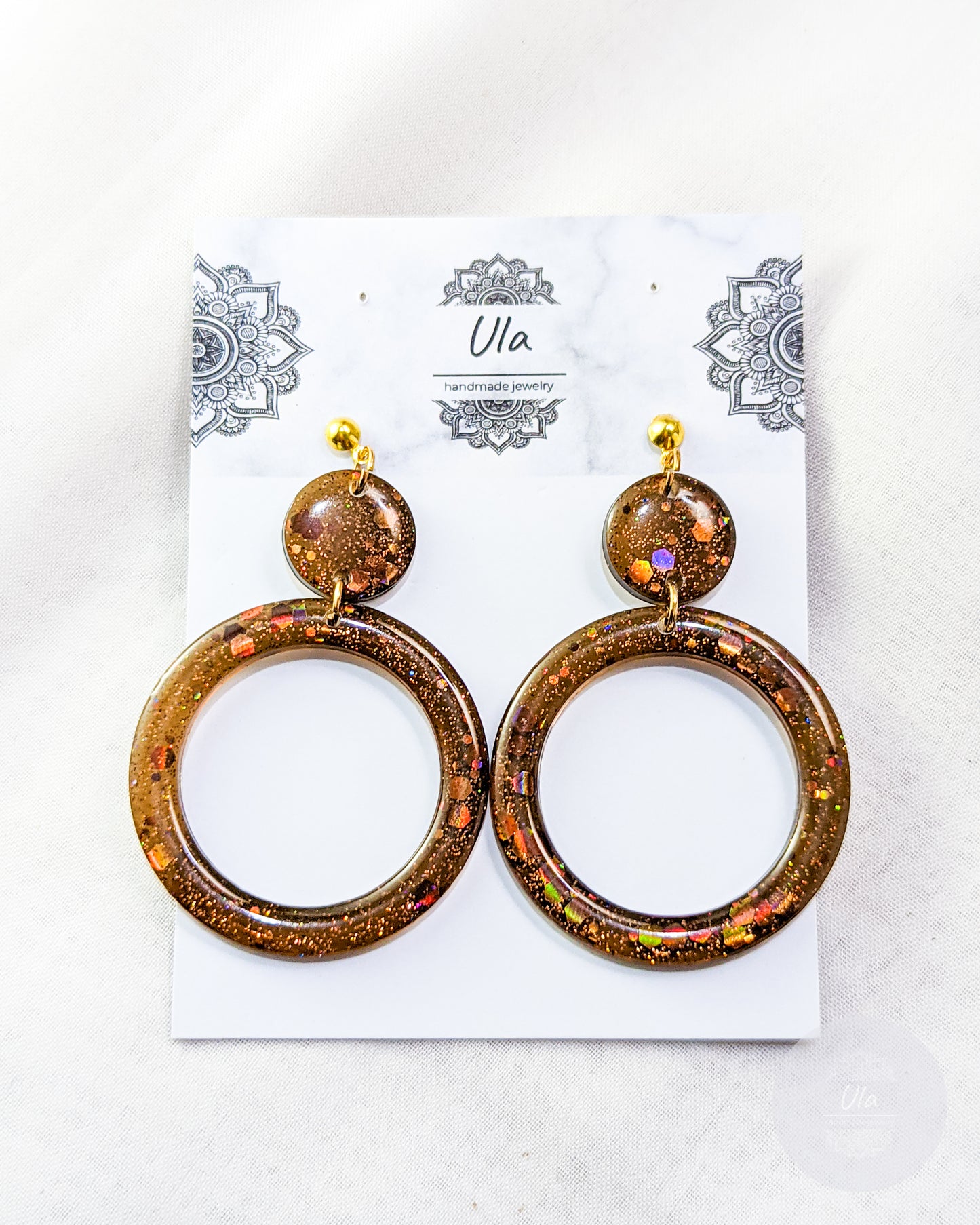 Katerina Dangle Earrings Dark Brown