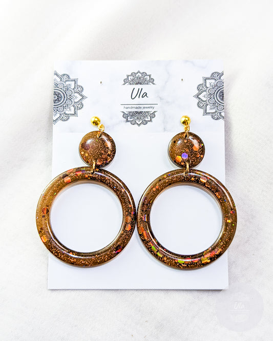 Katerina Dangle Earrings Dark Brown