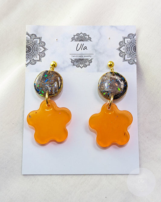 Tatiana Dangle Earrings Neon Orange