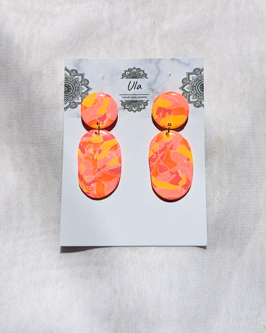 Carmen Dangle Earrings Neon Orange