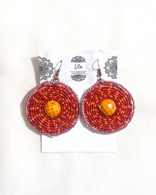 Sun beam Beaded Earrings