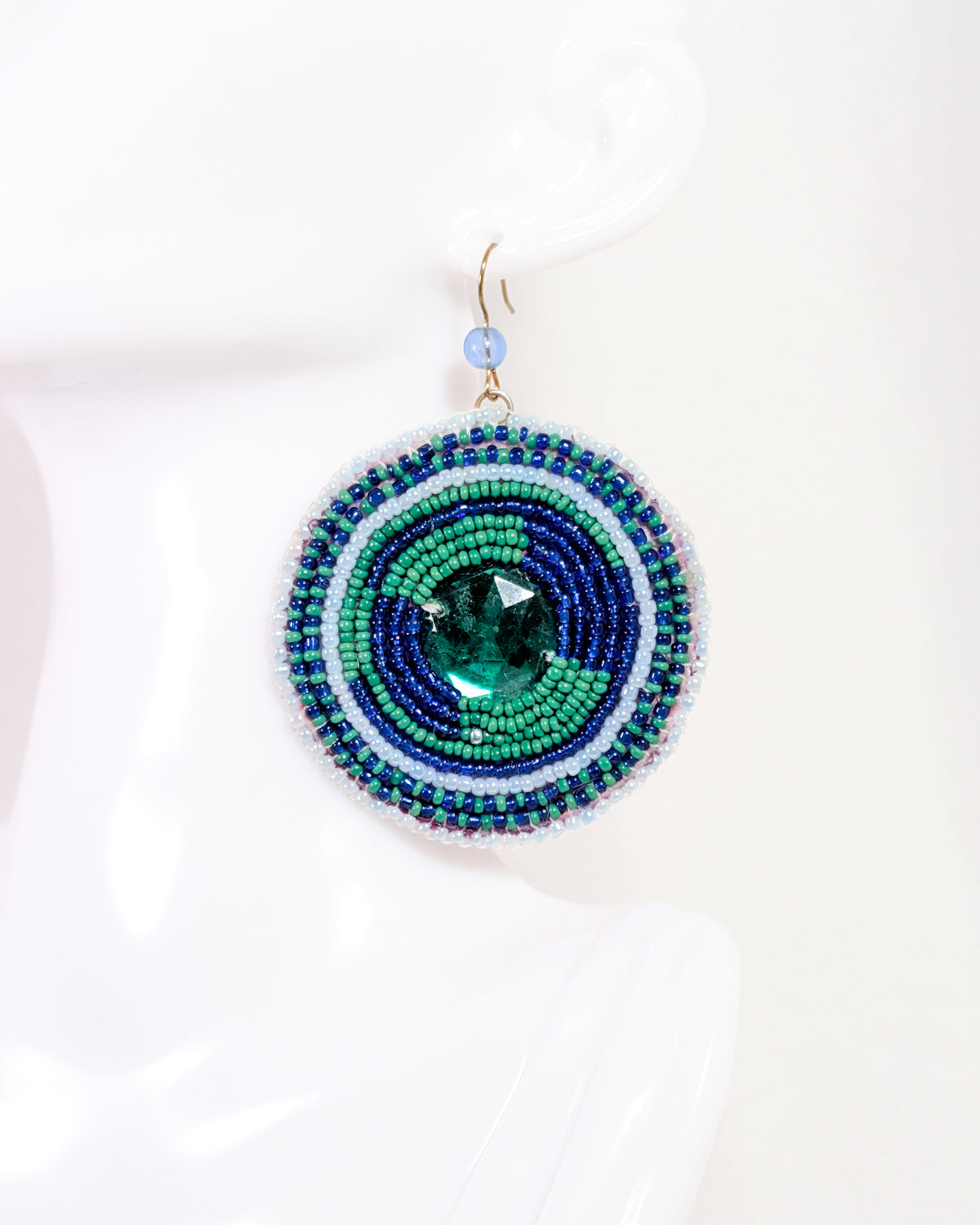 Green Glow Beaded Earrings