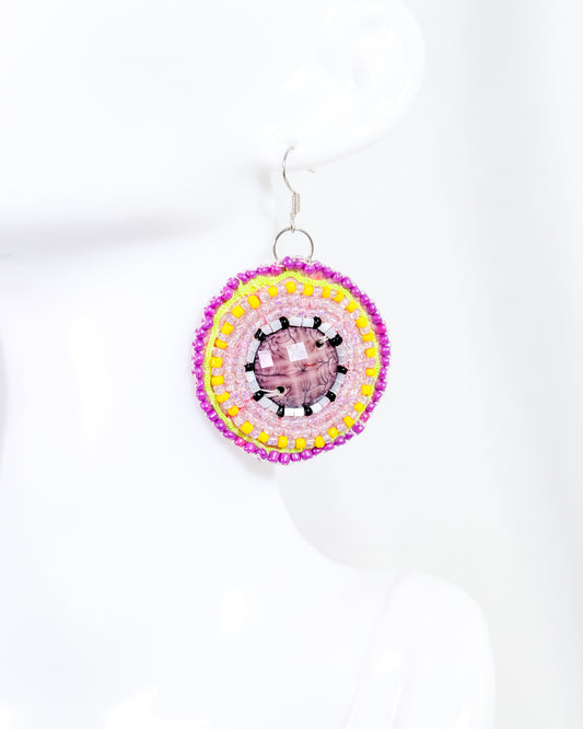 Plum beaded Earrings