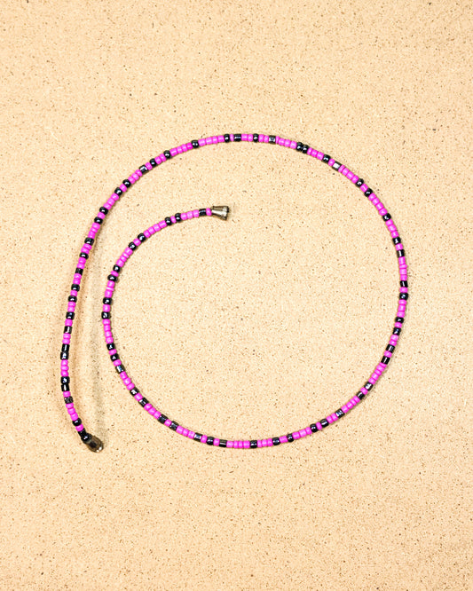 Bubblegum & Blackberry Seed Bead Necklace