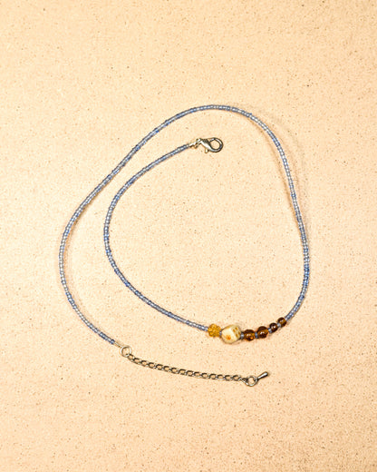 Periwinkle Sands Seed Bead Necklace