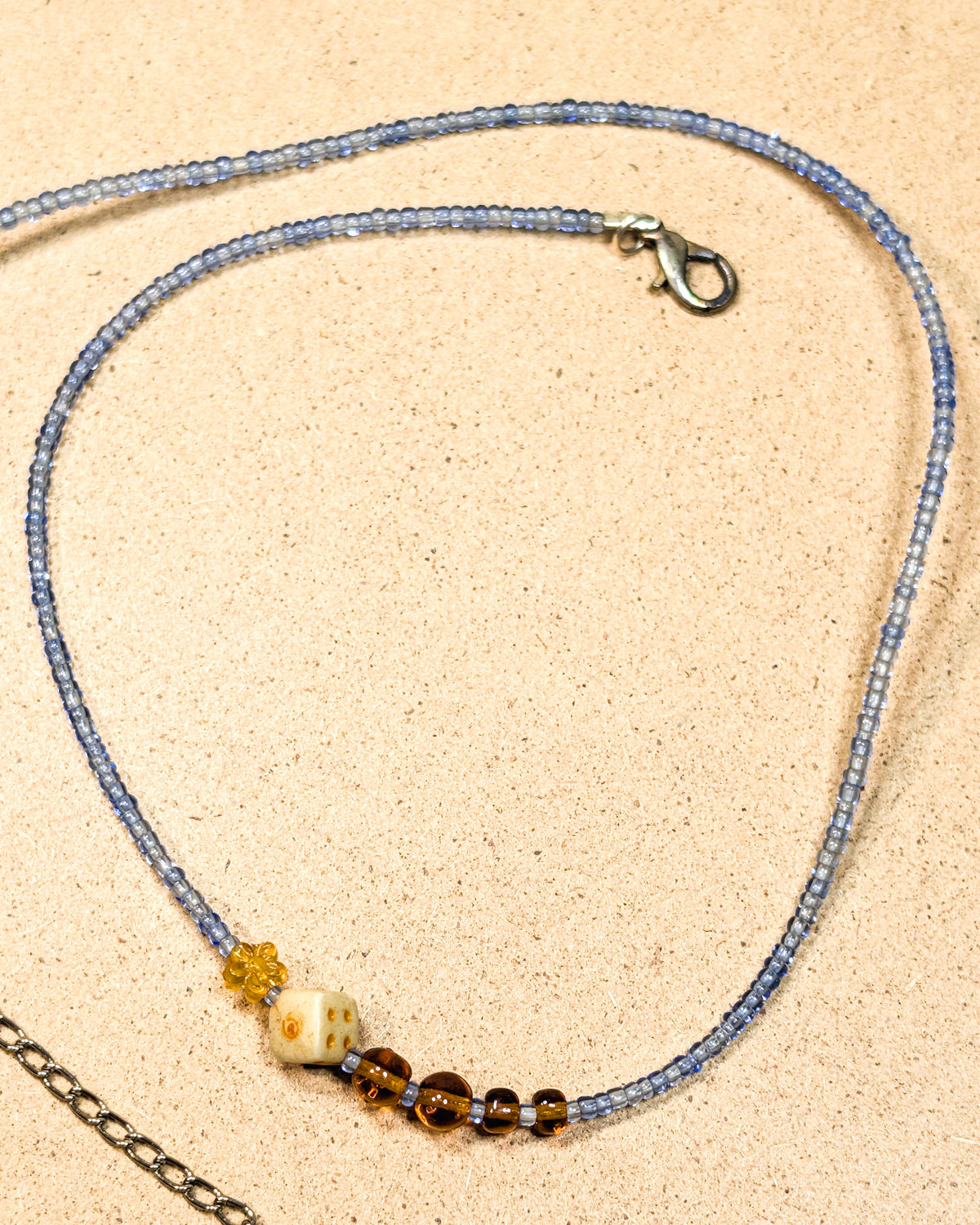 Periwinkle Sands Seed Bead Necklace