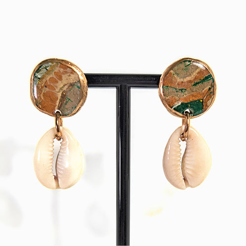 Thyme Sea shell Drop Earrings
