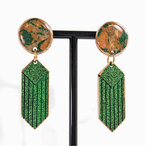Mossy Stone Drop Earrings
