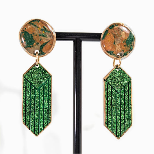 Mossy Stone Drop Earrings